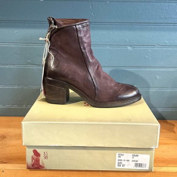 A.S.98 Shoes - A.S.98 Jase Ankle Bootie- Eggplant
